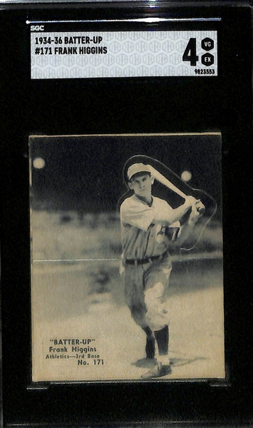 1934-36 Batter-Up Lot w. #152 Bruce Campbell (SGC 4.5), #160 Steve O'Neill (SGC 4.5), & #171 Frank Higgins (SGC 4)