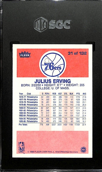 1986-87 Fleer Julius Erving #31 Graded SGC 9 Mint