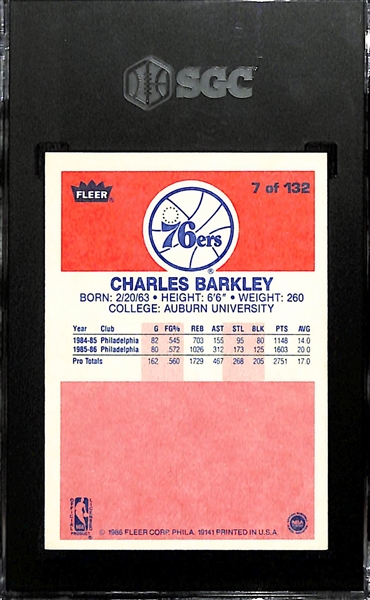 1986-87 Fleer Charles Barkley #7 Graded SGC 8.5 NM-MT+