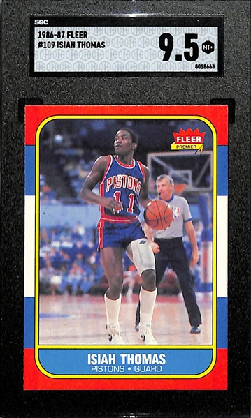 1986-87 Fleer Isiah Thomas Rookie Card #109 Graded SGC 9.5 Mint+