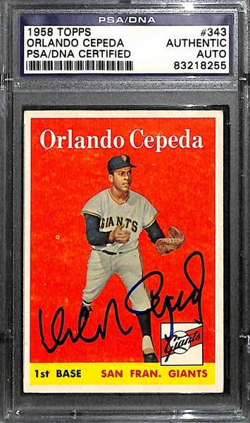 1958 Topps Orlando Cepeda Signed/Autographed Rookie Card #343 (PSA/DNA Authenticated/Slabbed)