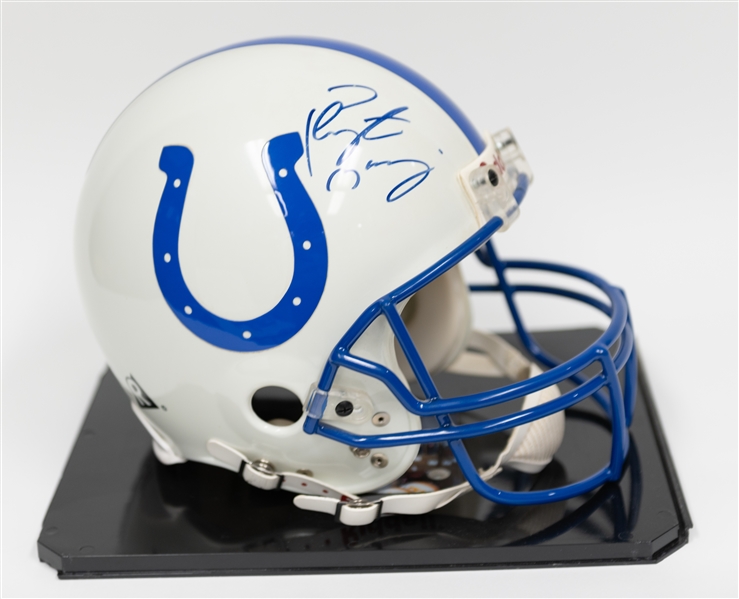 Peyton Manning Signed Full Size Colts Riddell Football Helmet- JSA Auction Letter