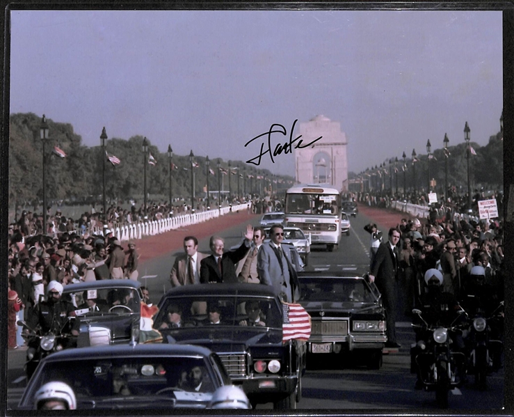 (2) Jimmy Carter Signed Presidential Items - Parade Photo and Living Faith Book (JSA)