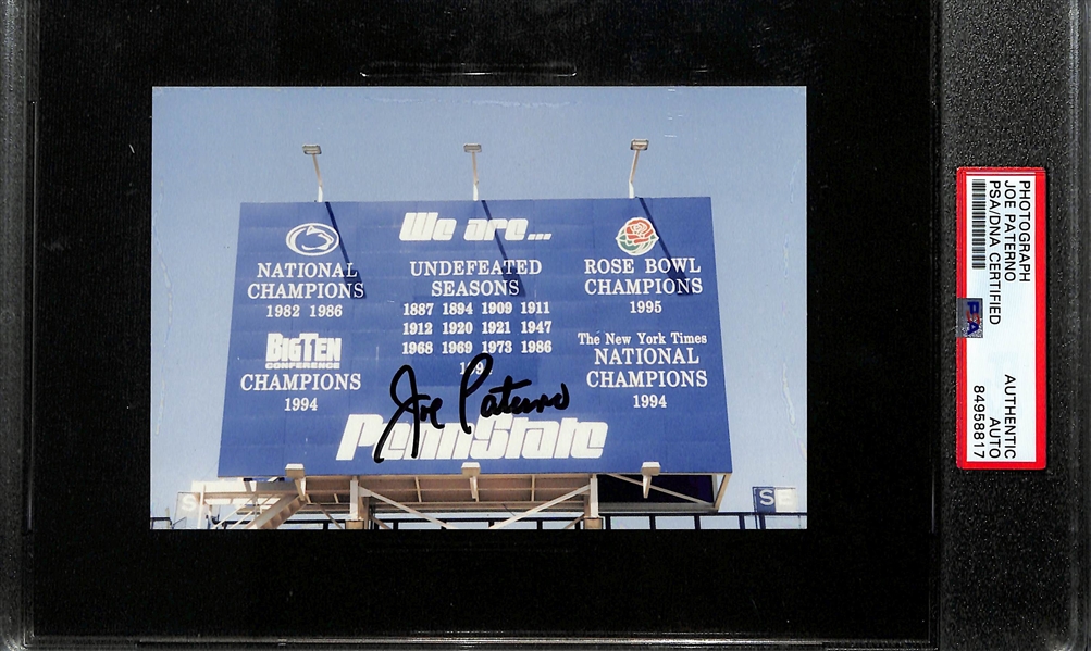 Joe Paterno Signed Penn State Photograph - PSA/DNA Authentic