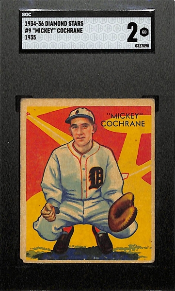 1934-36 Diamond Stars #9 Mickey Cochrane (HOF) Graded SGC 2