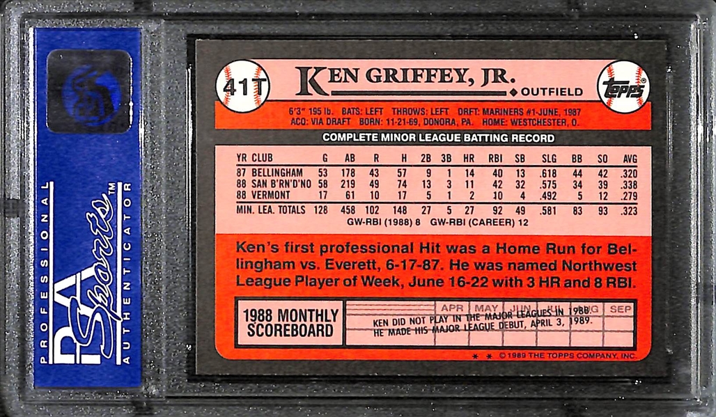 1989 Topps Traded Ken Griffey Jr Rookie Card Graded PSA 10