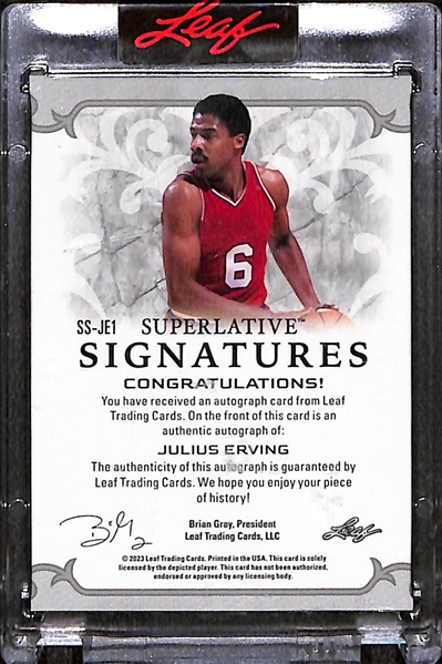 2023 Leaf Superlative  Julius Erving Autographed Card #ed 3/4