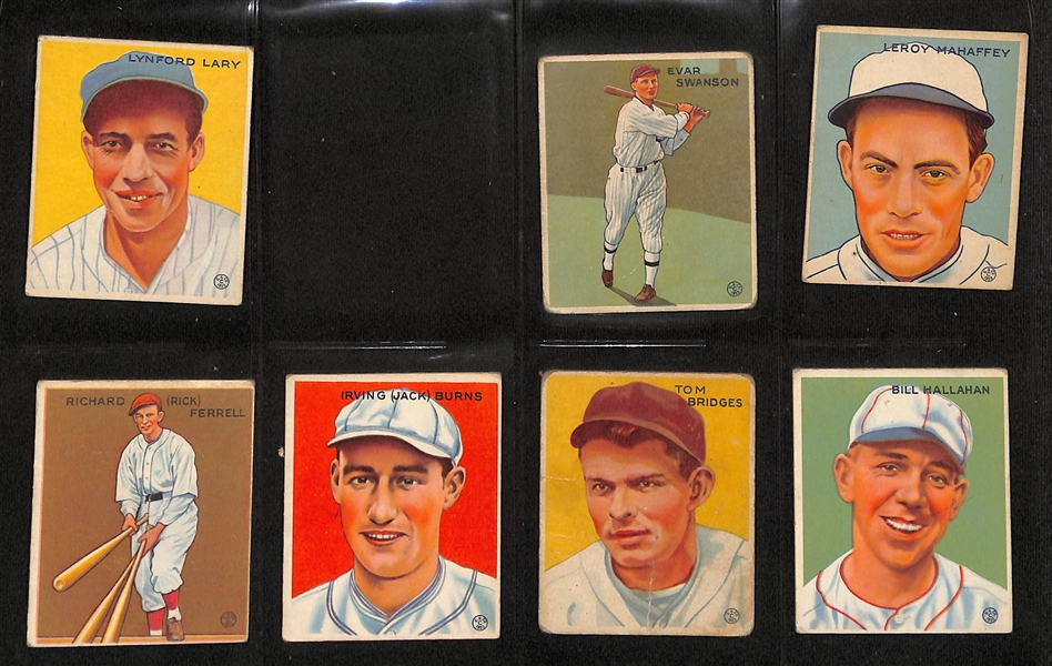 Lot of (86) Different 1933 Goudey Baseball Cards w. Herb Pennock #138 (HOF)