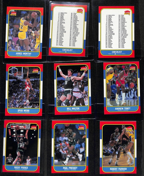 Lot of (81) 1986-87 Fleer Basketball Cards (Including Some Duplicates/Multiples of Players)