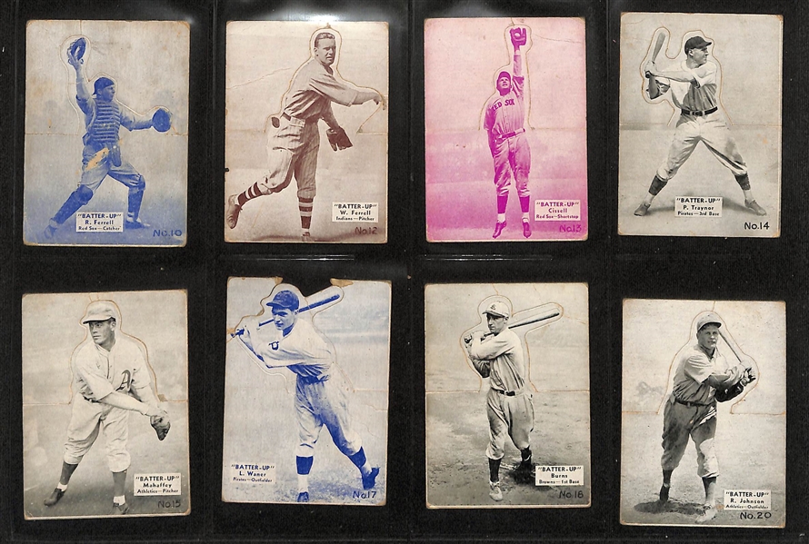 Lot of (50) Different 1934-36 Batter Up R318 Baseball Cards w. Carl Hubbell (HOF) - Loaded with Hall of Famers!