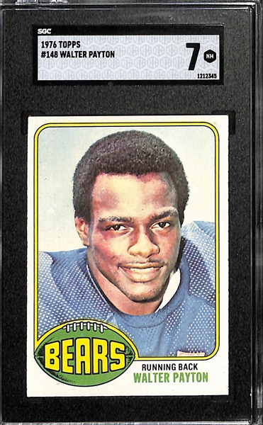 Pack-Fresh 1976 Topps Walter Payton Rookie Card #148 Graded SGC 7
