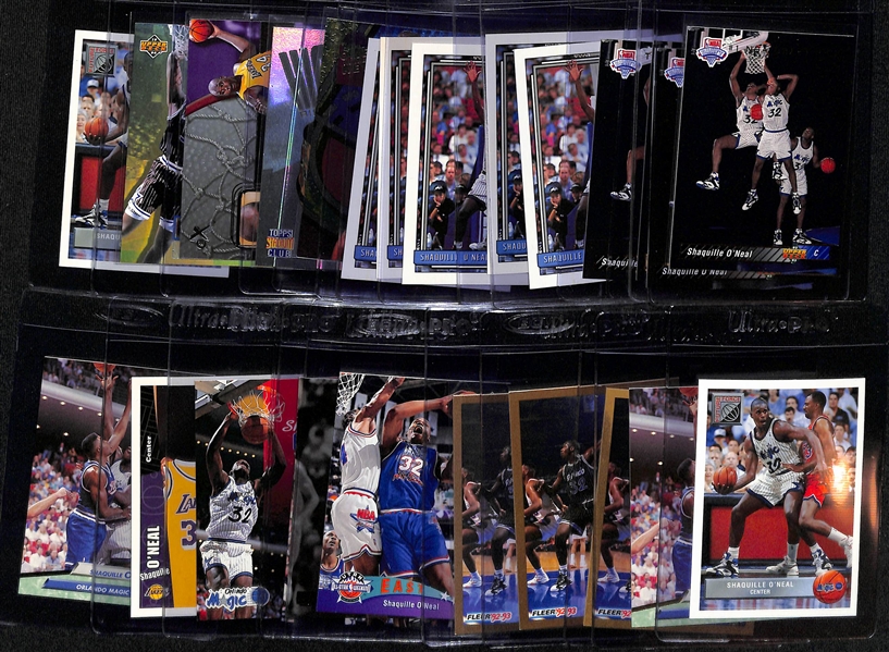 Lot of (25) Shaquille O'Neal Rookie and Insert Cards inc. (4) Upper Deck Rookies, (5) Topps Rookies, 1993-94 Fleer Ultra Power in the Key, +
