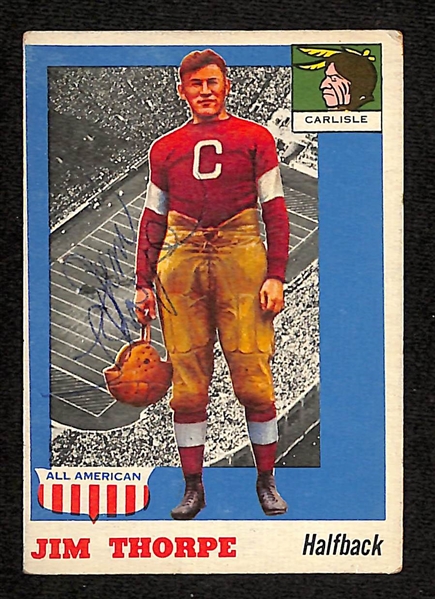 1955 Topps All American Jim Thorpe Card #37 (Signed in Unknown/Secretarial Hand)