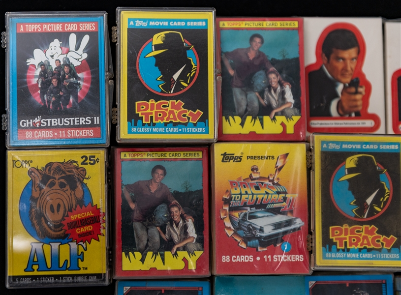 Lot of (16) 1980s and 1990s Non Sport Complete/Near Complete Sets inc. Topps Ghostbusters 2, Topps Back To The Future 2, Rocky 2, + 