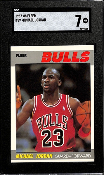 1987-88 Fleer Michael Jordan #59 (2nd Year Fleer Card) Graded SGC 7 Near Mint