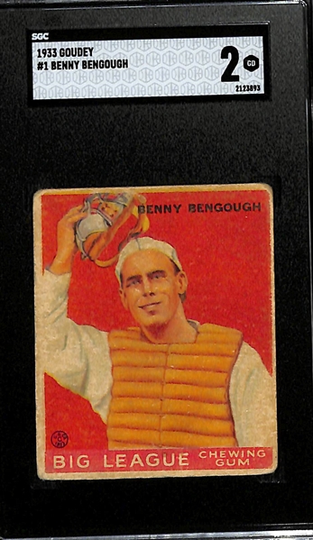 1933 Goudey #1 Benny Bengough Graded SGC 2