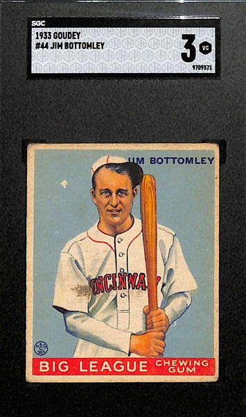 1933 Goudey #44 Jim Bottomley Graded SGC 3