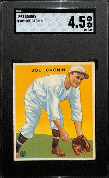 1933 Goudey #109 Joe Cronin Graded SGC 4.5
