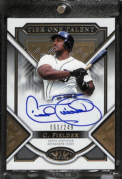 (3) 2023 Topps Tier One Retired Player Autographs - David Ortiz (#/99), Andy Pettitte (#/149), Cecil Fielder (#/249)