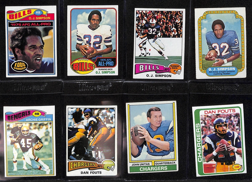 5-Row Box (Over 3,000 Cards) of Baseball & Football Cards - Mostly 1970s & Early 1980s Inc. Rookies of Walter Payton, Molitor, Swann, Largent, (2) Dorsett, & Many Stars 
