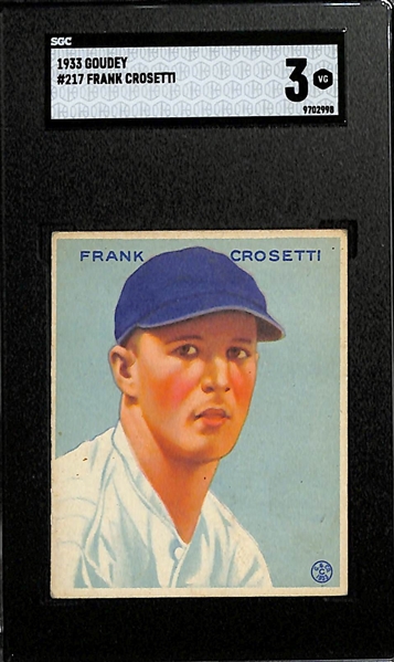 1933 Goudey #217 Frank Crosetti Graded SGC 3