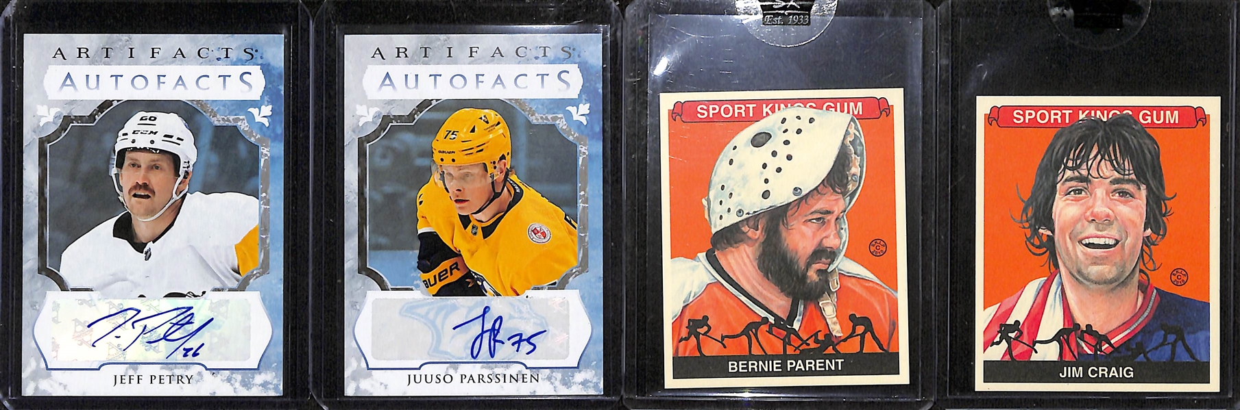 Lot of (55+) Hockey Cards inc. 2023-24 Artifacts Dany Heatley Duel Patch Autograph (#/45), Artifacts Juuso Parssinen Autograph,+