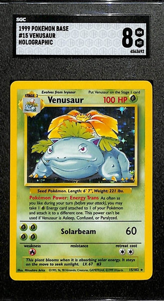1999 Pokemon Base Set Venusaur Holo Graded SGC 8