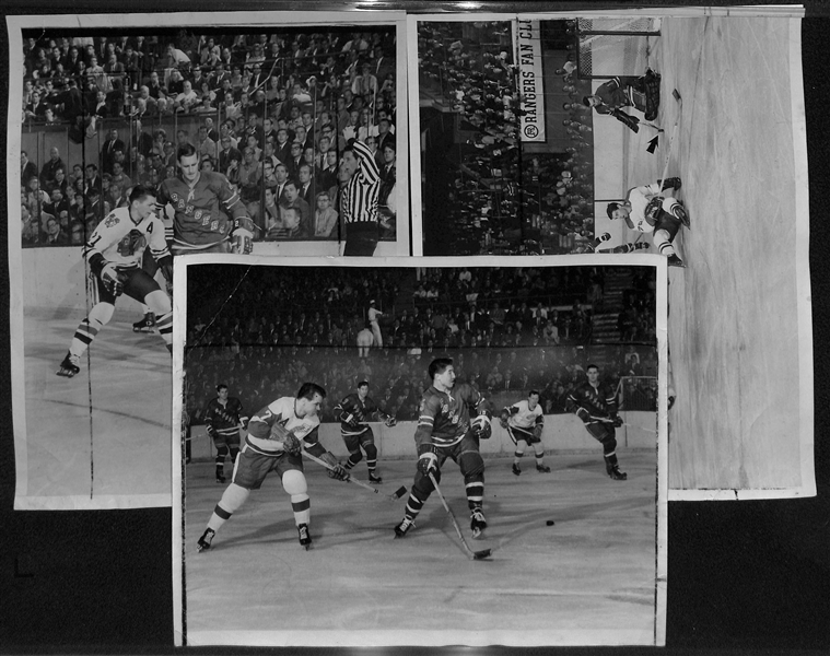 Lot of (25) 1967 NHL Hockey Type 1 Press/Wire Photos w. Mostly Rangers  w. Many Stars