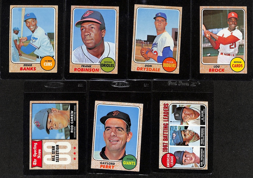Lot of Approx (550) 1968 Topps Baseball Cards w. Rod Carew (2nd Year)