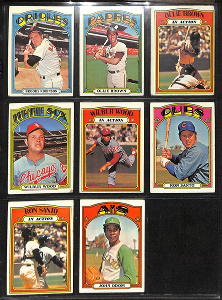 1972 Topps Baseball Partial Set - 608 of 787 Cards w. Aaron & Mays