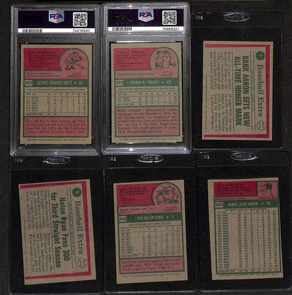 1975 Topps Baseball Set  - Missing 58 Cards - w. George Brett PSA 4 & Robin Yount PSA 4