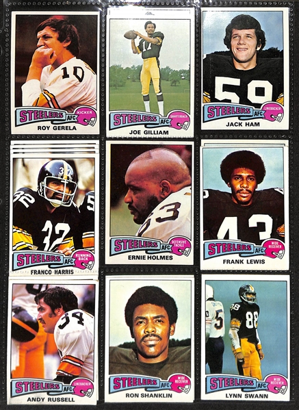Lot of (350+) 1975 Topps Football Cards w. Lynn Swann & Rocky Bleier Rookie Cards