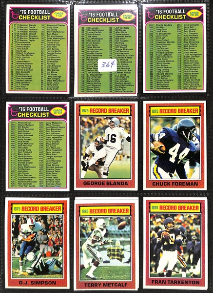 Lot of (350+) 1976 Topps Football Cards w. Jack Lambert & Randy White Rookie Cards