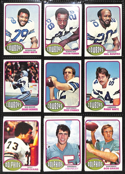 Lot of (350+) 1976 Topps Football Cards w. Jack Lambert & Randy White Rookie Cards