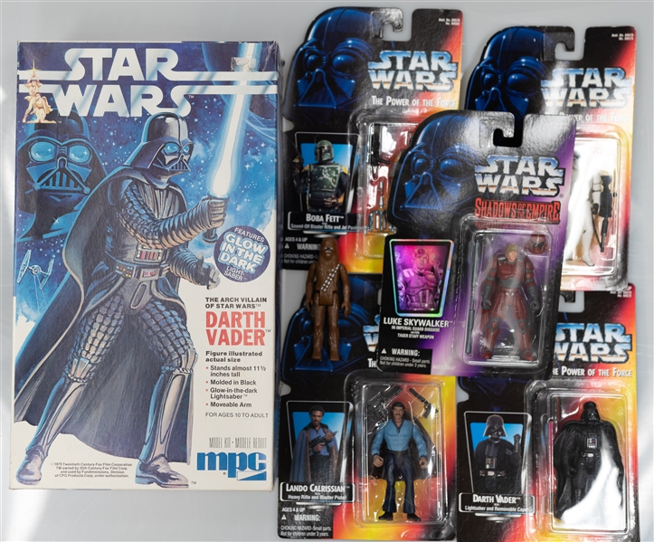 1979 Darth Vader Model & Lot of (6) 1995 Star Wars Figures 