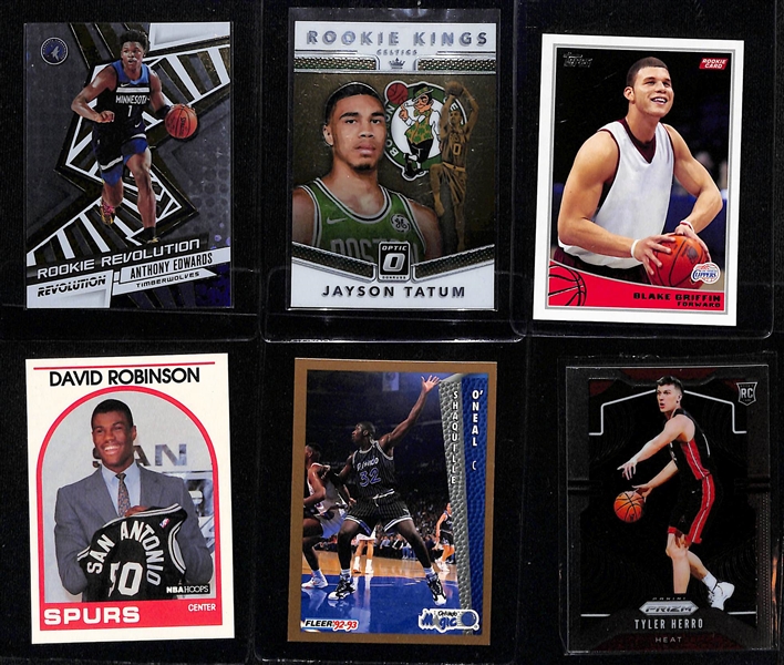 Lot of (45+) Basketball Rookie Cards inc. Kyrie Irving, Anthony Davis, (2) Allen Iverson, Tyrese Maxey, (2) Anthony Edwards, +