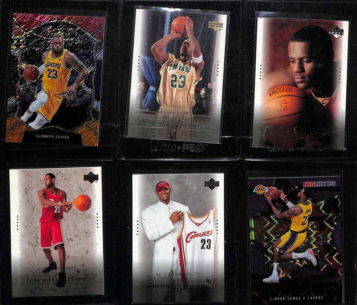 Lot of (15) LeBron James Cards inc. 2003-04 Fleer Ultra Hummer Rookie (PSA 9), 2020-21 Select Shimmer, (3) 2003-04 Upper Deck Box Set Rookies, +