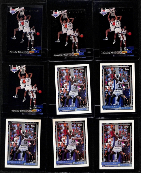 Lot of (25) Shaquille O'Neal Rookie and Insert Cards inc. (4) Upper Deck Rookies, (5) Topps Rookies, 1993-94 Fleer Ultra Power in the Key, +