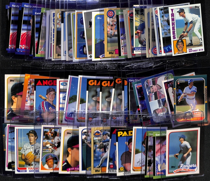 Lot of (50+) 1980s Baseball Rookie Cards inc. Don Mattingly, Kirby Puckett, Mark McGwire, Ryne Sandberg, Wade Boggs, (2) Darryl Strawberry, +