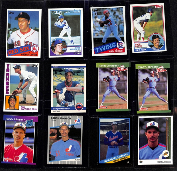 Lot of (75+) 1980s Baseball Rookie Cards inc. Roger Clemens, Ryan Sandberg, Kirby Puckett, Wade Boggs, Don Mattingly, +