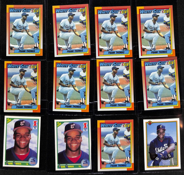 Lot of (50) 1990s Baseball Rookie Cards- (25) Frank Thomas Rookies, and (25) Chipper Jones Rookies