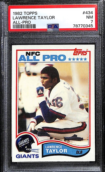 Lot of (2) PSA Graded Hall of Fame Football Rookie Cards - 1982 Topps Lawrence Taylor (PSA 7), 1986 Topps Reggie White (PSA 8)