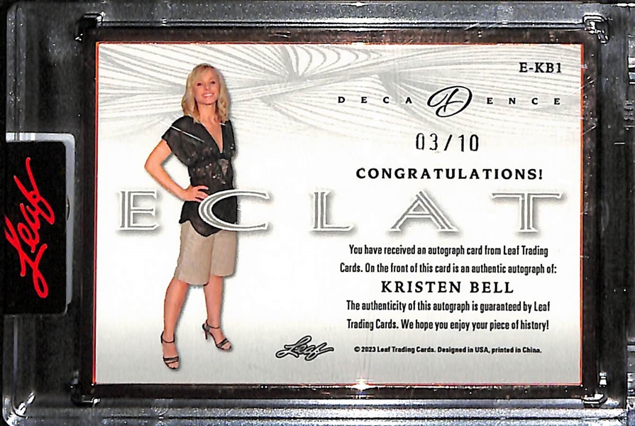 2023 Leaf Pop Century Decadence Actress Kristen Bell Eclat Autograph Card (#/10)