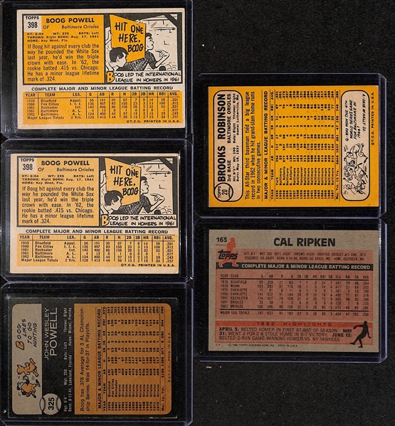 Lot of (16) Signed Baseball Cards inc. 1983 Topps Cal Ripken Jr, 1968 Topps Brooks Robinson, (2) 1963 Topps Boog Powell, 1973 Topps Boog Powell, + (JSA Auction Letter)