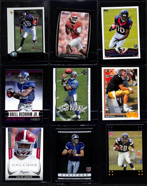 Lot of (70) Football Rookie Cards inc. Randy Moss, (2) DeAndre Hopkins, Odell Backham Jr, Calvin Johnson, +