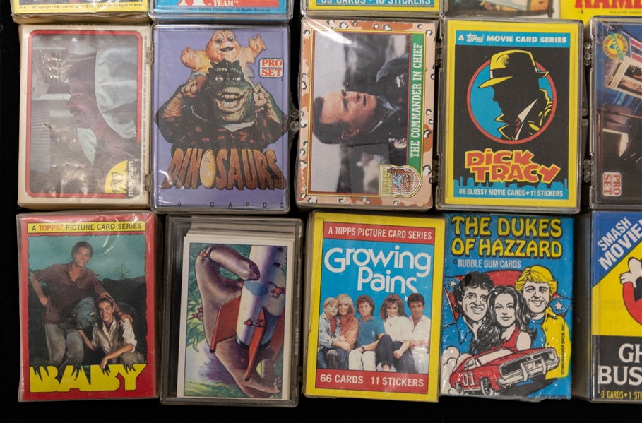 Lot of (20) 1980s and 1990s Non Sport Complete/Near Complete Sets inc. Topps Ghostbusters 2, Bowman Jets, Rockets, Spacemen, +