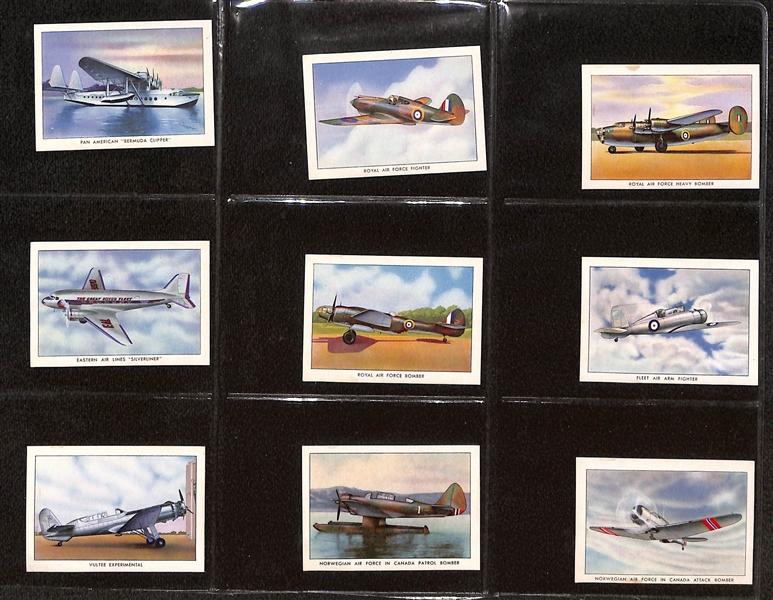1940-42 Wings Cigarettes Modern Airplane Complete Set of 50 Cards by Wings Cigarettes