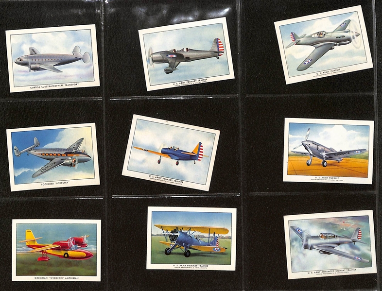 1940-42 Wings Cigarettes Modern Airplane Near Complete Set (49 of 50 Cards) by Wings Cigarettes
