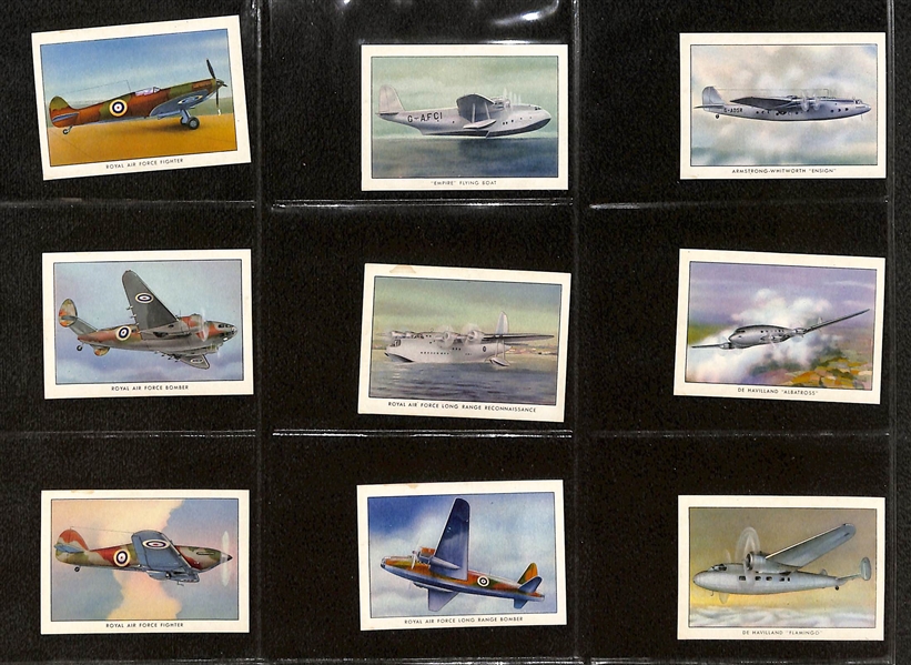 1940-42 Wings Cigarettes Modern Airplane Near Complete Set (49 of 50 Cards) by Wings Cigarettes