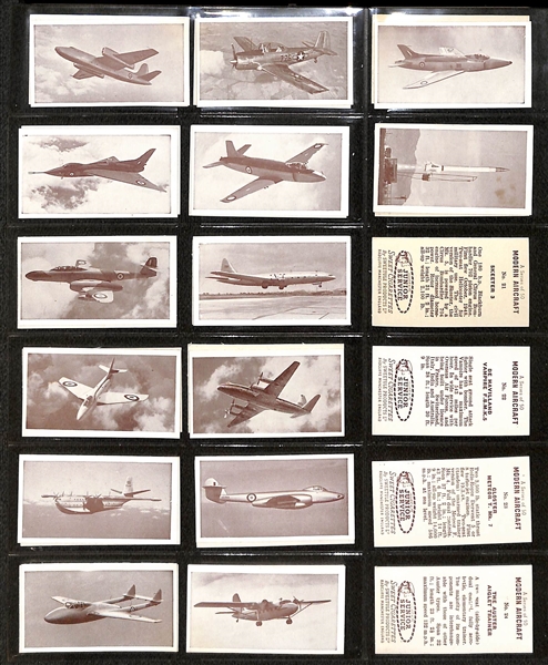 1954 Modern Aircraft Partial Set (42 of 50 Cards) by Sweet Cigarettes